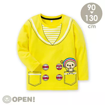 [OPEN小將童裝]OPEN小將水手風純棉磨毛圓領T100海綿黃