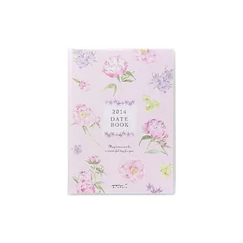 MIDORI POCKET DIARY 2014 手帳月雙週A6玫瑰花玫瑰花