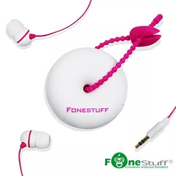 Fonestuff FS6002 收線式耳道耳機白粉