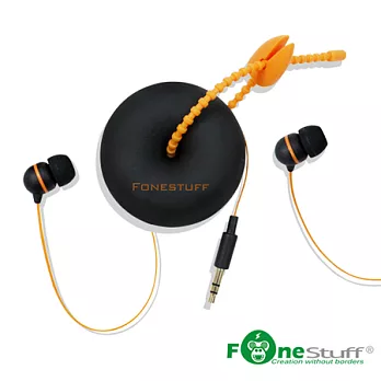 Fonestuff FS6002 收線式耳道耳機黑橘