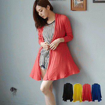 ROSE.韓版簍花垂領針外套4色橘紅系