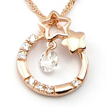 【山本美樹】點點星空 奧地利水晶項鍊(玫瑰金)