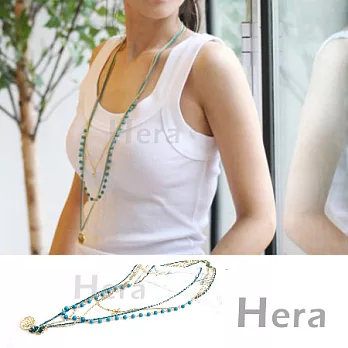 【Hera】赫拉 韓國飾品異國波西米亞多層次珠鍊/長項鍊(優雅藍)