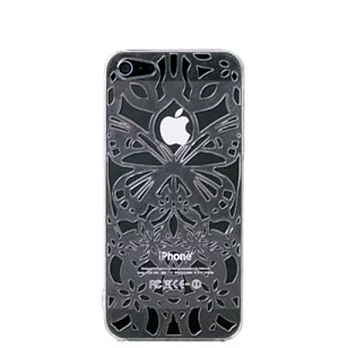 SINRA iPhone 5 經典蝴蝶鏤空保護殼透明