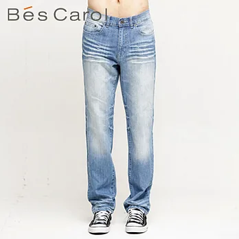 【Bés Carol】男式修身基本款牛仔長褲S淺仔藍