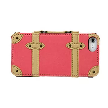 SINRA iPhone 5 旅行皮箱復古保護殼粉色