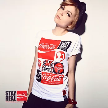 STAYREAL X Coca-Cola® 可口可樂®方方T - 黑標潮流版 / 白色S白色