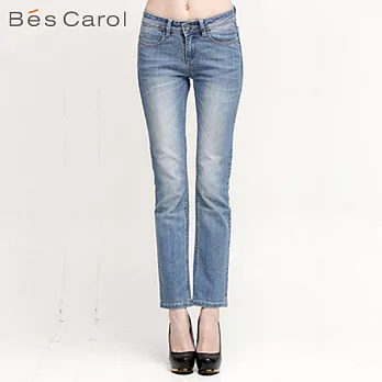 【Bés Carol】女式提臀牛仔直筒褲S牛仔藍