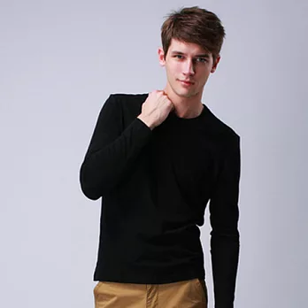 【C.H.K.】男式經典圓領T恤L黑