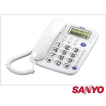 TEL-991 三洋 SANYO 來電超大鈴聲 免持撥號 顯示型 有線電話 (白色)