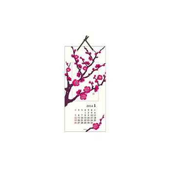 MIDORI 越前和紙壁掛式月曆2014 (小)花朵