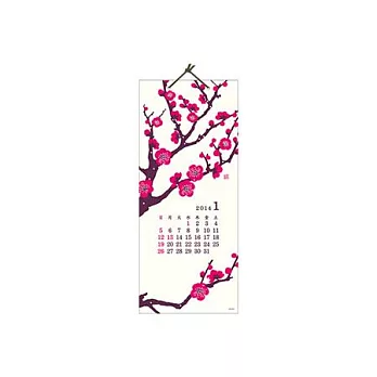 MIDORI 越前和紙壁掛式月曆2014(大)花朵