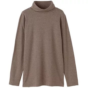 [MUJI 無印良品]女有機棉混溫調高領衫XS淺棕