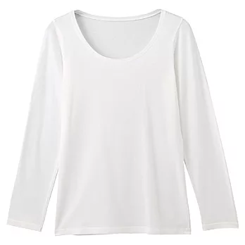 [MUJI 無印良品]女有機棉混溫調U領衫L白