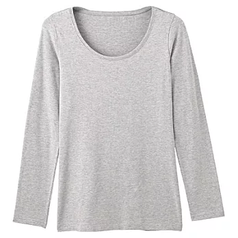 [MUJI 無印良品]女有機棉混溫調U領衫XL灰色