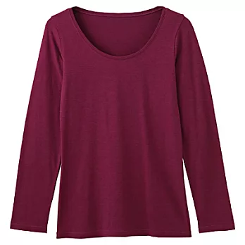 [MUJI 無印良品]女有機棉混溫調U領衫M紫