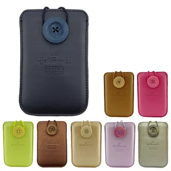 Hallmark PU手機袋(4＂~4.5＂)附拭鏡布深藍