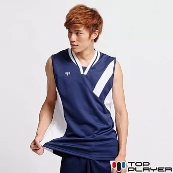 【TOP PLAYER】陽光戰士無袖吸排運動服-男(深海藍) -衣2XL深海藍