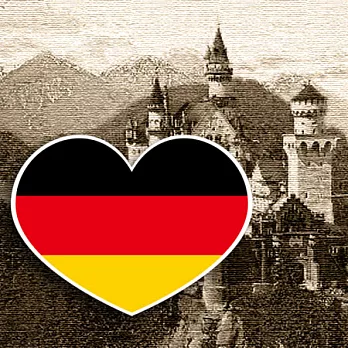 【國旗商品創意館】德國旗愛心形抗ＵＶ、防水貼紙2入／Germany／世界多國款可選購