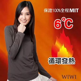 【WIWI】100%MIT輕柔刷毛高領暖氣發熱衣(銀河灰 女M-XL)XL銀河灰