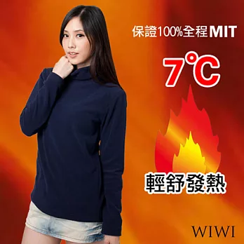 【WIWI】100%MIT輕盈超細搖粒絨高領暖氣發熱衫(經典黑 女M-XL)L經典黑