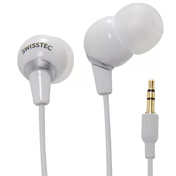 SWISSTEC 繽紛深耳式耳機白色