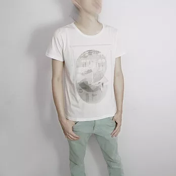 【Ian Design】圓体-公式 男裝 有機棉短袖T恤 Organic Cotton L純白