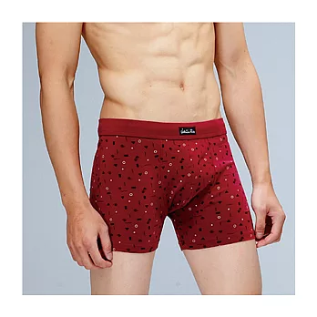 【VALENTINO】彈性印花針織平口褲(碎花)-紅色L紅色