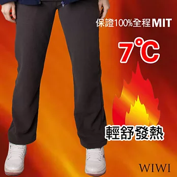 【WIWI】100%MIT輕盈雙面搖粒絨暖氣發熱休閒褲(銀河灰 女M-XL)L銀河灰