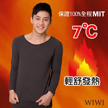 【WIWI】100%MIT輕盈雙面搖粒絨圓領暖氣發熱衫(銀河灰 男M-XL)L銀河灰
