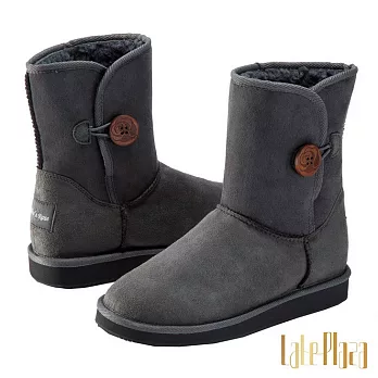 Alice’s Rose玫瑰花釦短筒內增高雪靴36灰色