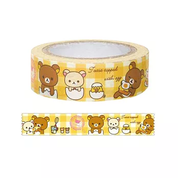 San-X 拉拉熊禮品包裝彩色紙膠帶。荷包蛋咕咕雞