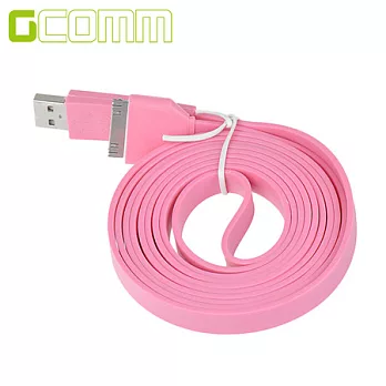 iPhone/iPad/iPod 彩色繽紛 USB 傳輸充電寬扁線 (1m)可愛粉紅