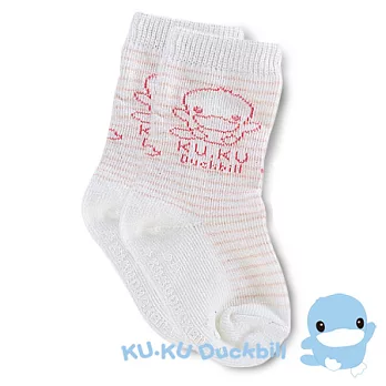 【KU.KU酷咕鴨】酷咕鴨條紋襪-M粉