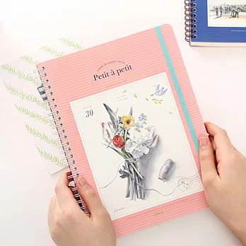 法式風情筆記本V2-寶貝粉(花卉)