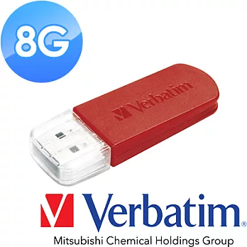 Verbatim 威寶 Mini USB 粉系列隨身碟 8GB 紅色