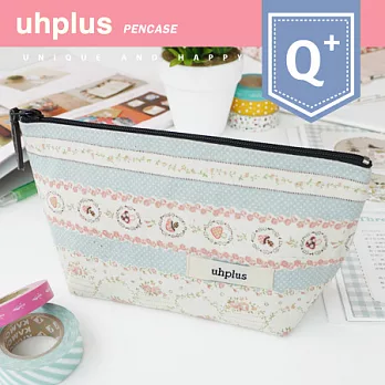 uhplus Q-plus寬底筆袋/ 蘑菇森林(藍)