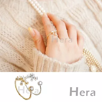 【Hera】赫拉 韓國飾品水鑽蝴蝶結戒指(二色任選)魅影金