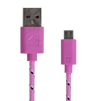 【BIEN】Micro USB 2M 編織傳輸線 (粉紅)