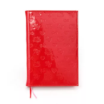 SANRIO HELLO KITTY 2014 皮革壓紋日誌本A6(紅)