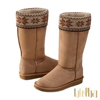 Alice’s Rose雪花襪套保暖長筒雪靴36駱駝色