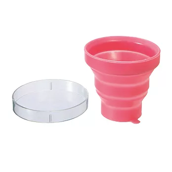 【日本原裝進口】攜帶式摺疊杯-粉色_W-484P