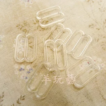 內衣調整環/O型環/8字環【15mm透明色】7入