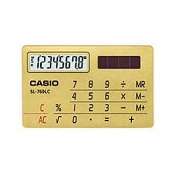 CASIO卡西歐國家考試8位數太陽能名片型計算機 SL-760LCGD