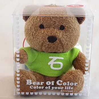 百家姓繽紛熊-石-綠色衣服-白色字