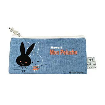 Shinzi Katoh 拉鍊筆袋-黑白小兔