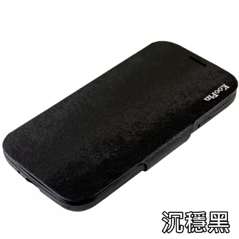 KooPin Samsung Galaxy S2 (i9100) 貂紋薄型 可立式側掀皮套沉穩黑