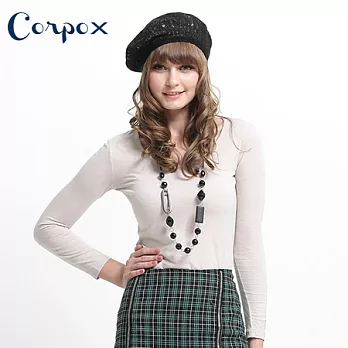 【Corpo X】女款保濕發熱保暖衣 (素色款)M卡其