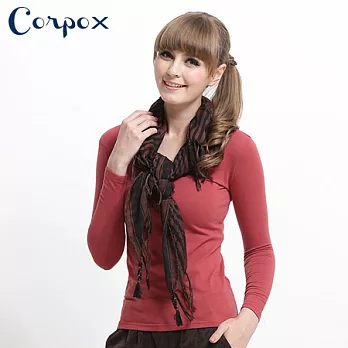 【Corpo X】女款保濕發熱保暖衣 (素色款)S紅