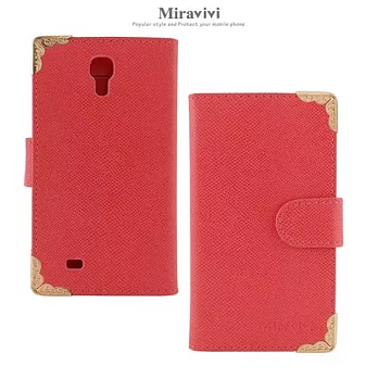 Miravivi Samsung Galaxy S4 典雅雕花書角蛇紋可立式筆記本皮套典雅紅